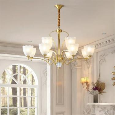 Imagem de Luxo Moderno Sala De Estar Cristal Lustre LED Moda Criatividade Restaurante Quarto Villa Hotel Duplex Lâmpada Pendente (E L120CM)