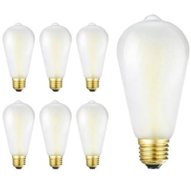Imagem de Lâmpadas LED Edison HOMOSUM E26 Frosted 4W 3000K reguláveis, pacote co