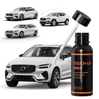 Imagem de XTryfun Tinta de retoque para carro compatível com a maioria dos modelos Volvo (614 branco gelo)