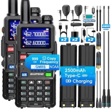 Imagem de Rádio portátil BAOFENG UV-5G Plus 5W 999Ch GMRS, pacote com 2 unidades