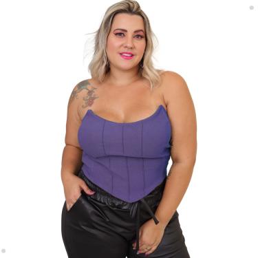 Imagem de Cropped coração alfaiataria bengaline plus size Feminina
