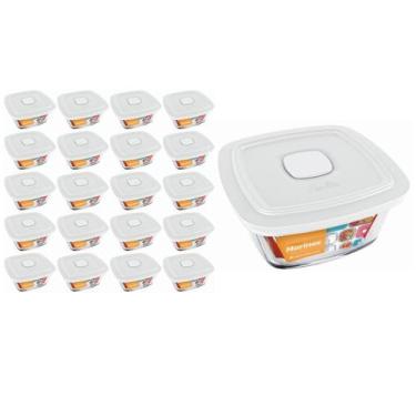 Imagem de 20 Potes Vidro Facilita Vap Quadrado Com Tampa 2L Marinex - NADIR FIGU