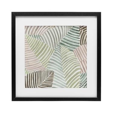 Imagem de Stupell Industries Ilusão de folhagem listrada impressão emoldurada preta sob vidro design por Errico & Slyp, 13 x 13