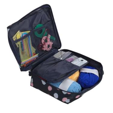 Imagem de Diydeg Kit de crochê para Iniciantes, 12 Pcs Kit de tricô Com 5 Fios 0,6-1,9 Mm Macote Ergonômico de crochê Ganchos de Agulhas Bolsa de Armazenamento, Kit de Partida para Iniciantes para (Flor azul marinha)