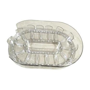 Imagem de Fenteer Organizador Lazy Susan, dispensador de bebidas giratório, organizador de condimentos multifuncional para geladeira, armário de especiarias, Claro