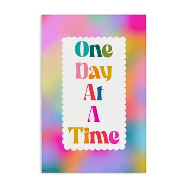 Imagem de Stupell Industries Design de arte de parede em tela brilhante One Day At A Time por Pooja Dave, 76 x 50 cm