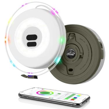 Imagem de DIBMS Pacote com 1 cordão de luz LED para acampamento com controle de aplicativo, 19 m, recarregável, multicolorida, à prova d'água, para acampamento ao ar livre, barraca, jardim, festa, festival