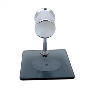 Imagem de Saboneteira de Vidro Quadrada Luxo, Base Preta 8mm, Suporte em Alumínio e ABS, Fixação Dupla, para Lavabo