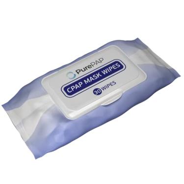 Imagem de PurePAP Lenços de limpeza CPAP (30 lenços) - Lençóis 100% algodão - Lenços CPAP sem álcool - Ingredientes naturais com Aloe Vera e vitamina E - Pacote resselável - Suprimentos CPAP