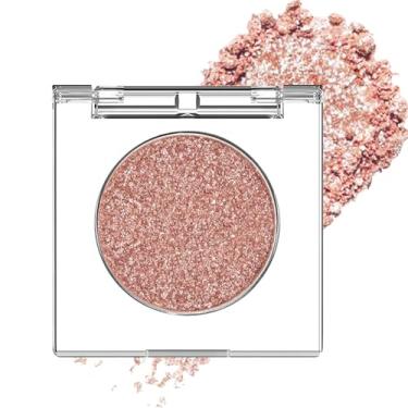 Imagem de Paleta de sombra monocromática de ouro rosa champanhe, maquiagem de longa duração, aparência natural, leve, purpurina, sombra de olhos em pó neutro para mulheres mais velhas