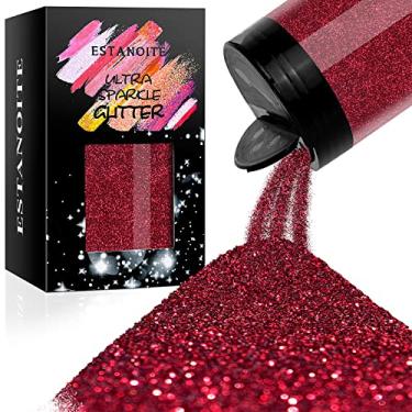 Imagem de Pó de glitter ultrafino metálico 210 g/210 g, resina holográfica, glitter, flocos de PET, artesanato, lantejoulas, lascas de epóxi, flocos para fazer geleca (vinho vermelho)
