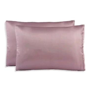 Imagem de Kit 02 Fronhas De Cetim (01 Par) Anti Frizz Macio 50cm x 70cm Com Zípe