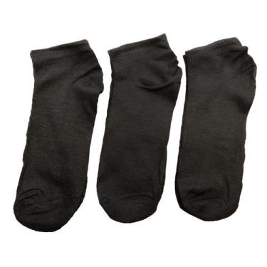 Imagem de Kit 12 Pares Meias Masculina Soquete lisa Curto Cano Baixo - HHW, Pret