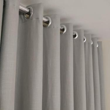 Imagem de Cortina Para Porta Voil Gaze Linho Forro Sala Porta Janela 3,00x2,40 -