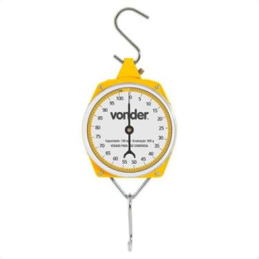 Imagem de Balança Suspensa Tipo Relógio até 100Kg com 2 Ganchos de Metal Graduaç