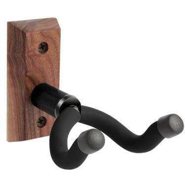 Imagem de Guitar Wall Mount, Guitar Hangers hooks Bracket Holders for Acoustic and Electric Guitars Bass Banjo Mandolin, Black Walnut Wood base by VEINTICO.