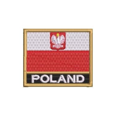 Imagem de BP0211N-011 Bandeira Polônia Patch Bordado 5,7×4,8 cm (D-Arquivo Matriz para bordar.)