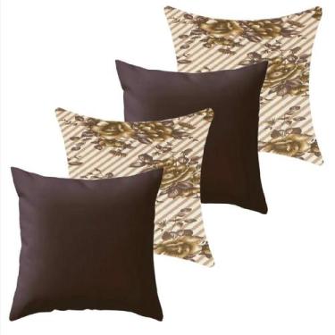 Imagem de Kit 4 Capa de Almofada 40 x 40 Malha com Zíper Lisa e Estampada - Amet