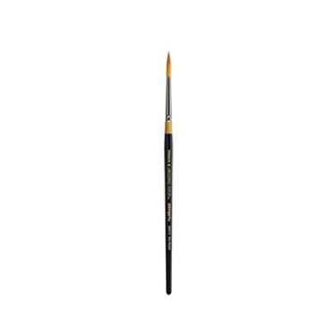 Imagem de KINGART Escova artística premium original Gold 9020-6 série ultra redonda, cabelo sintético Taklon dourado, cabo curto, para pintura acrílica, aquarela, óleo e guache, tamanho 6