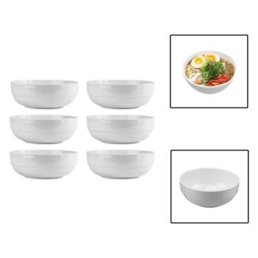 Imagem de Kit 6 Tigelas Bowl 500Ml Melamina Cumbuca Caldo Sopa Salada - Unyhome
