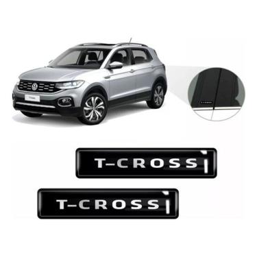 Imagem de Kit Adesivos 2 Emblemas Lateral Coluna T-Cross Resinado 3D