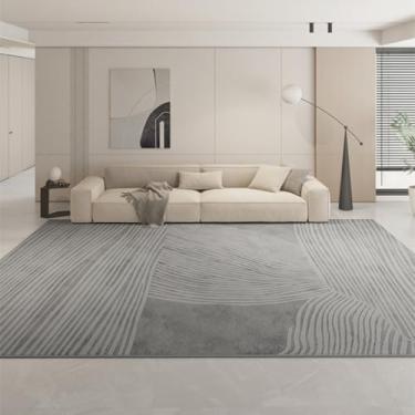 Imagem de Tapete moderno e minimalista para decoração de sala de estar, tapete grande para quarto, grosso, de pelúcia, lavável, para sala de estar (200x250 cm/A)