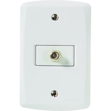 Imagem de Conjunto 4x2 com 1 Tomada TV/SAT Coaxial Tramontina Lux2 Branco