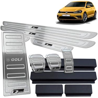 Imagem de Soleira Pedaleira Manual Descanso Golf R-line 18 19 Prata AR