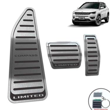 Imagem de Descanso + Pedaleira Aço Inox Jeep Compass Limited Preto