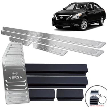 Imagem de Soleiras + Descanso Em Aço Inox Nissan Versa 2015/2020 Prata