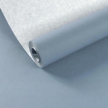 Imagem de ESSMOKO Papel de parede moderno estilo nórdico seda não tecido papel de parede não autoadesivo quarto sala de estar escritório decoração de fundo adesivos fosco cinza azul 53 * 950 cm