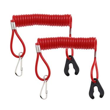 Imagem de 2 cabos de segurança para interruptores de desligamento de motor de popa compatíveis com Yamaha