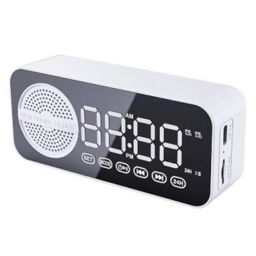 Imagem de Rádio Despertador Retrô com Bluetooth e Exibição de Horas (Branco)