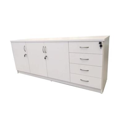 Imagem de Balcão 3 Portas e 4 Gavetas Branco - SchoolCenter