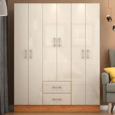 Imagem de Guarda-Roupa Casal Jamaica 6 Portas 2 Gavetas Cinamomo/Off White - Fel