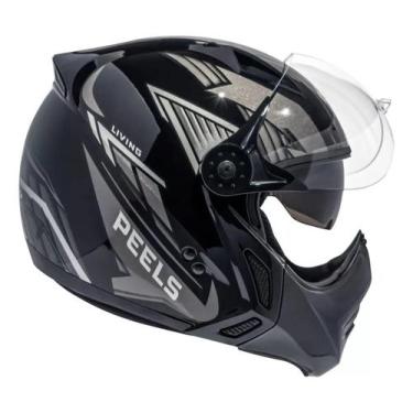 Imagem de Capacete Moto Peels Mirage Living Preto Fosco Grafite Aberto, 56