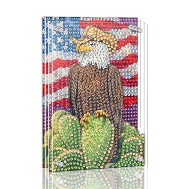 Imagem de Ginfonr Kit de pintura de arte de diamante DIY Acrylayers para adultos, águia do deserto, 4 camadas, acrílico magnético, pintura de diamante, decoração de mesa com efeito de profundidade dinâmica