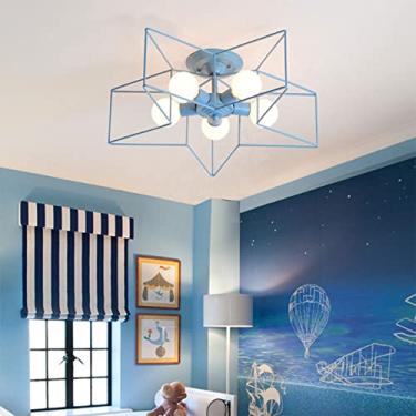 Imagem de 5-Luzes - - Luminária de teto Lustre pentagrama colorido fofo Personalidade moderna Sala de estar Sala de jantar Casa Quarto infantil Luz de teto, suporte E27 Vida interessante, decoração mo