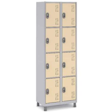 Imagem de Armário de Aço 8 Portas com Tranca para Cadeado - W3, BEGE