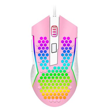 Imagem de Mouse Gamer Redragon Reaping Elite - 32000dpi - PWM3389 - Conexão USB - Rosa e Branco - M987PW-P
