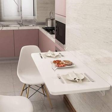 Imagem de Mesa de parede, mesa de jantar, mesa dobrável flutuante montada na parede, mesa dobrável para escritório, casa, cozinha, cor da imagem: 120 cm x 40 cm