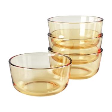 Imagem de jinsongdafa Conjunto de 4 tigelas de sopa/cereais de 510 g resistentes a lascas e rachaduras para sopa, ramen, cereais e muito mais, seguras para lava-louças e micro-ondas (redondo, 482 g)