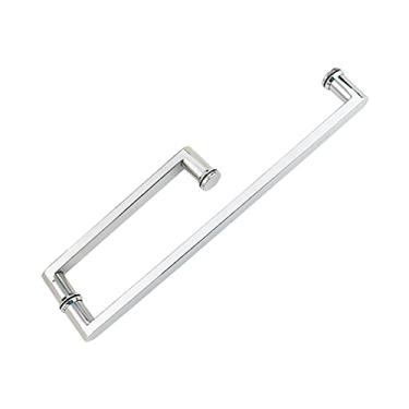 Imagem de Puxador de porta de vidro de empurrar e puxar, porta deslizante simples banheiro banheiro chuveiro móveis acessórios de hardware de porta de vidro (tamanho: 185 mm + 385 mm) ()