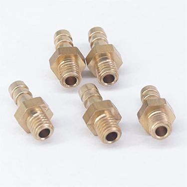 Imagem de Conector de encaixe de mangueira de jardim, mangueira Barb I/D 4 mm X M5 rosca macho métrica acoplador de latão conector de emenda para combustível gás água, 5 peças,