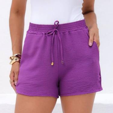 Imagem de Shorts Feminino Dunas Bolsos Cintura Alta Curto Básico - Lori Modas, R