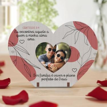 Imagem de Lembrancinha Coração MDF Mini Porta Retrato Ser Familia è Viver o Plan
