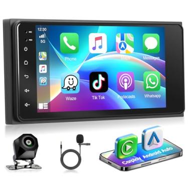 Imagem de Motorsi Rádio estéreo para carro Android para Toyota Corolla com CarPlay sem fio Android Auto, tela sensível ao toque HD de 7 polegadas, rádio Bluetooth com navegação GPS, câmera de backup WiFi FM