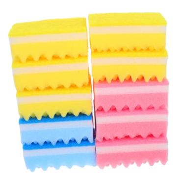 Imagem de VALICLUD 10 peças de escova de esponja apagável de alta densidade pequenas esponjas prato para limpeza sem arranhões apagador cozinha banheiro cor aleatória