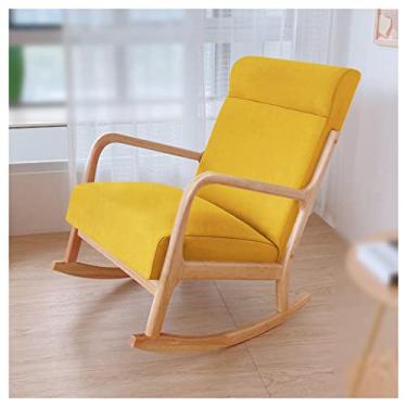 Imagem de UISLA Braço reclinável de balanço, balancim de gramado, moderno, com encosto estofado com apoio de braço, pernas de madeira, lazer único para sala de estar