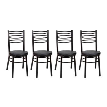 Imagem de Kit 4 Cadeiras Cp34 Pintadas Pretas Debrum Treparoni Preto